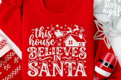 This House Believes In Santa Svg, Family Christmas Svg. Product Image 4