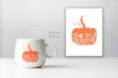 Floral pumpkin silhouette svg, Thanksgiving svg, Pumpkin cut Product Image 2