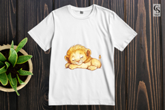 Sleeping Baby Lion Watercolor Clipart Sublimation PNG Product Image 3