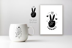 Peace sign silhouette and outline | Svg, Dxf and Png files Product Image 2