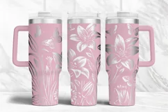 40oz Tumbler laser svg Wildflowers wrap | Engraved wrap Product Image 3