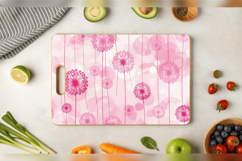 Pink Dandelions Cutting Boards sublimation Designs Product Image 3