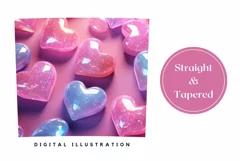 3D Glitter Tumbler Design, Valentine's Day Tumbler Wrap Product Image 3