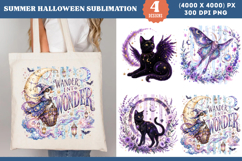 Celestial Cat Moth Witch Goose Halloween Sublimation PNG Product Image 1