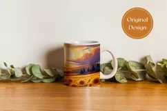 Sunflowers Field Mug Sublimation Design PNG, 11 & 15oz Product Image 3