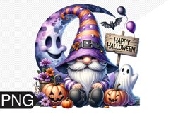 Halloween Gnome Sublimation, Gnome Clipart PNG Product Image 1
