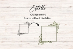 Hand Drawn Wedding Frame SVG With Corner Leaves Product Image 3