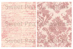 Pink, Flowers, Paper, Shabby Chic, Papers, Junk Journal Product Image 3