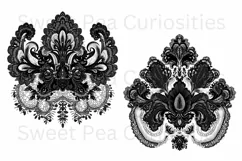 Embroidery, Flowers, Lace, PNG, Clipart, Black, White Product Image 3