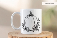 Hand Drawn Pumpkin SVG With Leaf Twigs Product Image 3