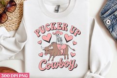 Pucker up cowboy PNG, Retro Valentine PNG Product Image 1