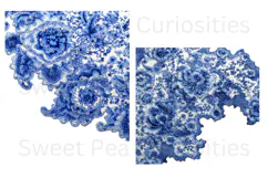 Blue Toile, Ephemera, PNG, Clipart, Junk Journal, flowers Product Image 3