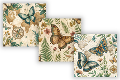Cottagecore Butterfly Vintage Paper, Seamless Watercolor Product Image 3