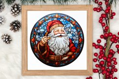 Stained Glass Painting Of Santa Clipart Sublimation Product Image 3
