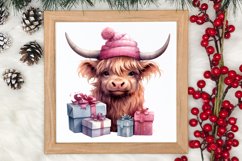 Cute Pink Christmas Animals Clipart Sublimation Product Image 3