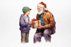Christmas purple santa claus sublimation PNG Product Image 3