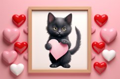 Valentine Cat Peeking Around Clipart Product Image 3