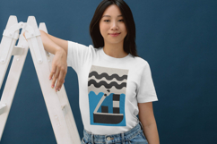 Geometric Sailboat &amp; Waves Embroidery Design Product Image 3