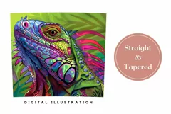 Colorful Iguana Tumbler Wrap, Tropical Tumbler Template Product Image 3