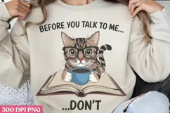 Before You Talk to Me PNG, Funny Cat Sublimation PNG Product Image 3
