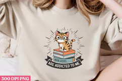 Books are addicted to me PNG, Reading Books Sublimation PNG Product Image 3