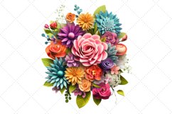 3d Floral Bouquet sublimation Clipart Bundle, 3D Sublimation Product Image 3