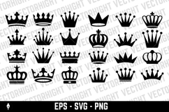 A black and white vector set of crown icons. Product Image 3
