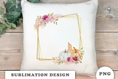 Watercolor Autumn Gold frame png Product Image 3