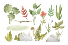Watercolor Safari Animals Clipart Product Image 4