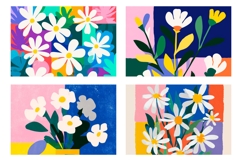 Pop Art Flowers Cosmetic Bag, Floral Cosmetic Bag Print Product Image 3