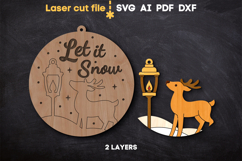 Deer Christmas Ornament SVG laser cut files for Glowforge Product Image 3