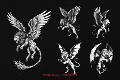 10 Bundle Dark Art Lion Wing Beast King Animal Predator Product Image 5