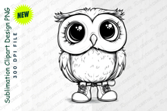 Cartoon Owl Illustration Standing Upright Wearing Clipart Product Image 1