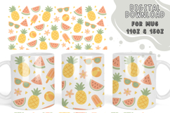 Summer Kawaii Fruit Mug Wrap Cute Beach Holiday Product Image 1