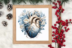 Watercolor Christmas Floral Hearts Clipart Product Image 3