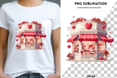 Watercolor Valentine shop png design for T-shirts Product Image 3