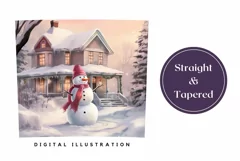 Christmas Tumbler Wrap Design, Cute Snowman Tumbler Design Product Image 3