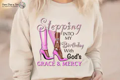 Stepping Into My Birthday PNG Pink Heels Design Files PNG Product Image 5