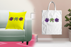 Purple Green Flower Trio Embroidery Design Product Image 3