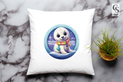 Cute Seal Scarf Clipart Sublimation PNG Product Image 3
