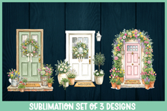 3 Spring floral front doors PNGs Product Image 1