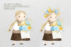 UKRAINE. UKRAINIAN GIRL, chldish clipart illustration Product Image 4