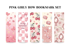 Pink Girly Bookmark Set,Cute Bow &amp; Coquette Butterflies Book Product Image 3