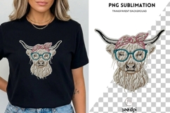Highland Cow PNG | Boho Cow with Glasses Clipart | Cute Farm Product Image 3