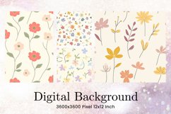 Flower Pattern Background Wallpaper Digital Paper_3 Product Image 1