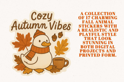 17 Cozy &amp; Funny Fall Animal Stickers Product Image 3