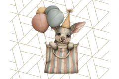 Vintage Carnival Animals Clipart PNG, Retro Circus Elements Product Image 3