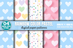 Rainbow Color Pastel Digital Paper PNG Product Image 1