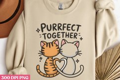 Purrfect Together PNG, Valentine Puns Sublimation PN Product Image 3
