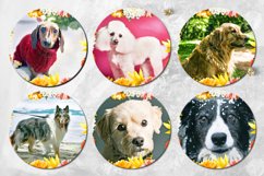Dogs &amp; flowers | Car coaster &amp; key chain sublimation designs Product Image 3